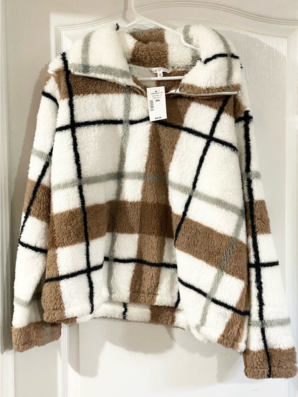 Cleo Cozy Sherpa Zip-Front Jacket Size XXL